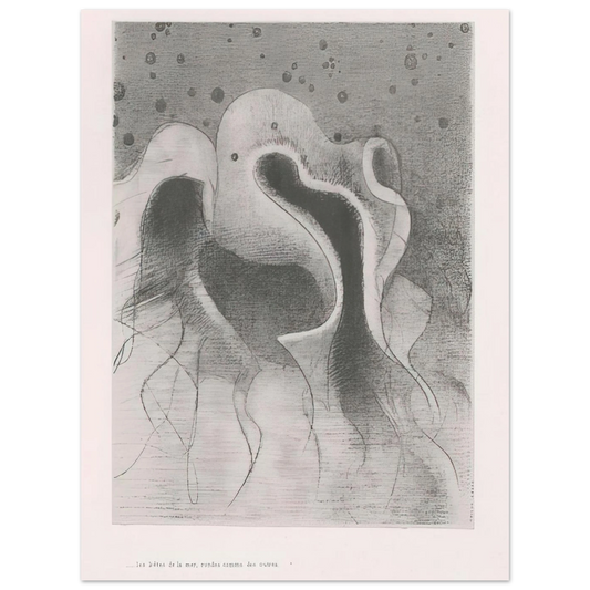 The Beasts Of The Sea Round Like Leather Bottles Plate 22 by Odilon Redon (1896) – art poster, view 2