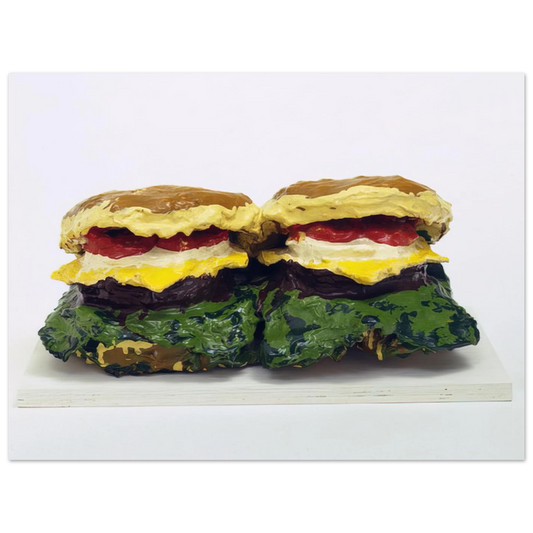 Two Cheeseburgers With Everything Dual Hamburgers by Claes Oldenburg (1962) – art poster