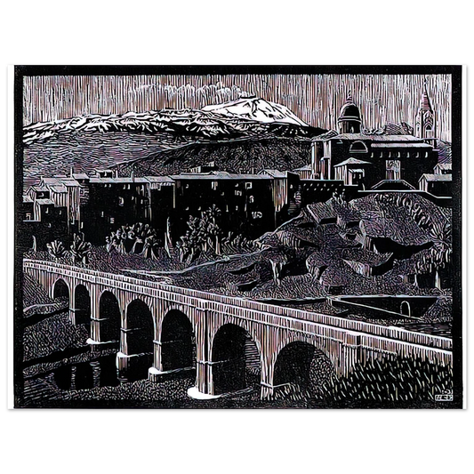 Randazzo And Mount Etna Sicily January by M.C. Escher (1933) – art poster