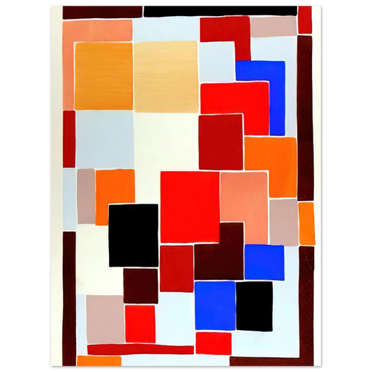 Design In The Style Of Mondrian Possibly For A Rug From Compositions Colours Ideas by Sonia Delaunay (1931) – art poster