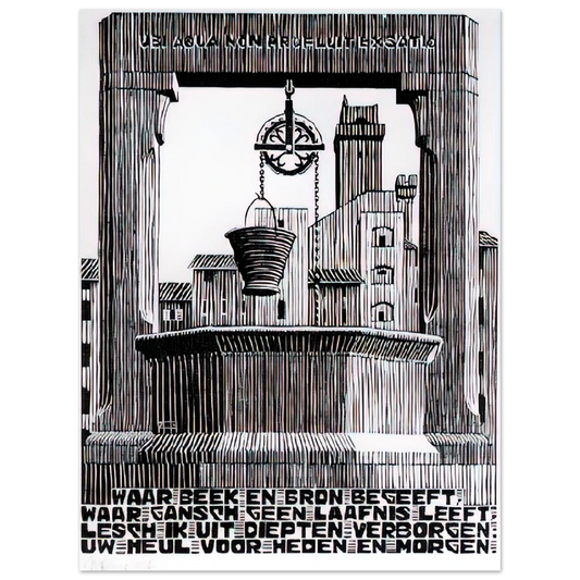 Emblemata Well by M.C. Escher – art poster, view 2