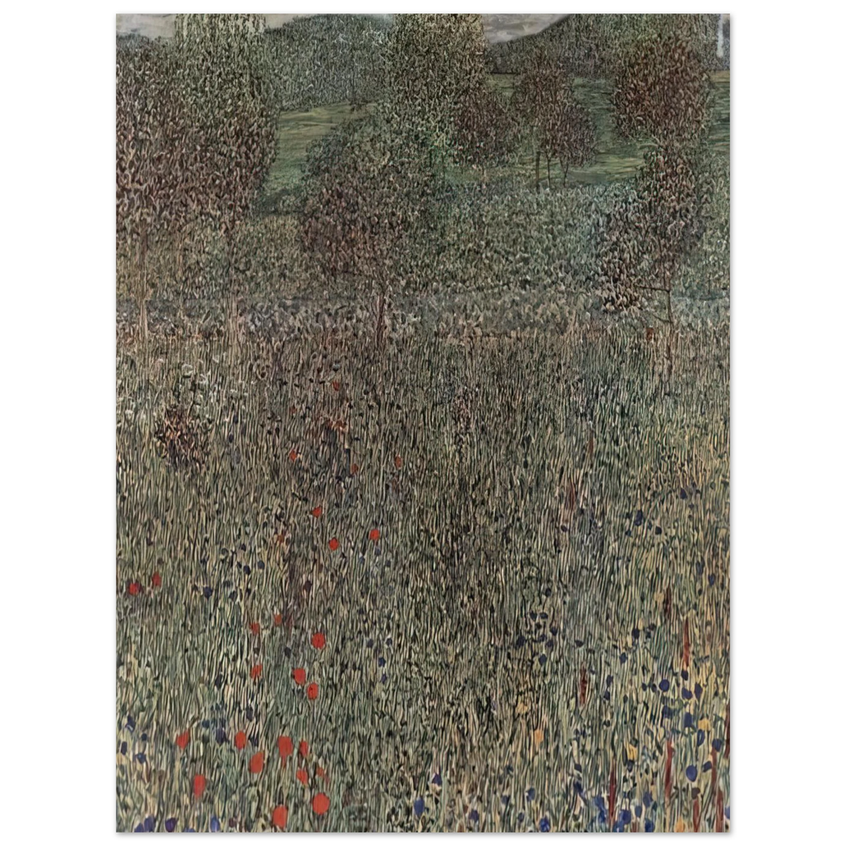 Blooming Field by Gustav Klimt – art poster, view 2