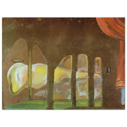 Great Tapeworm Masturbator Appears Behind Arcades by Salvador Dali – art poster