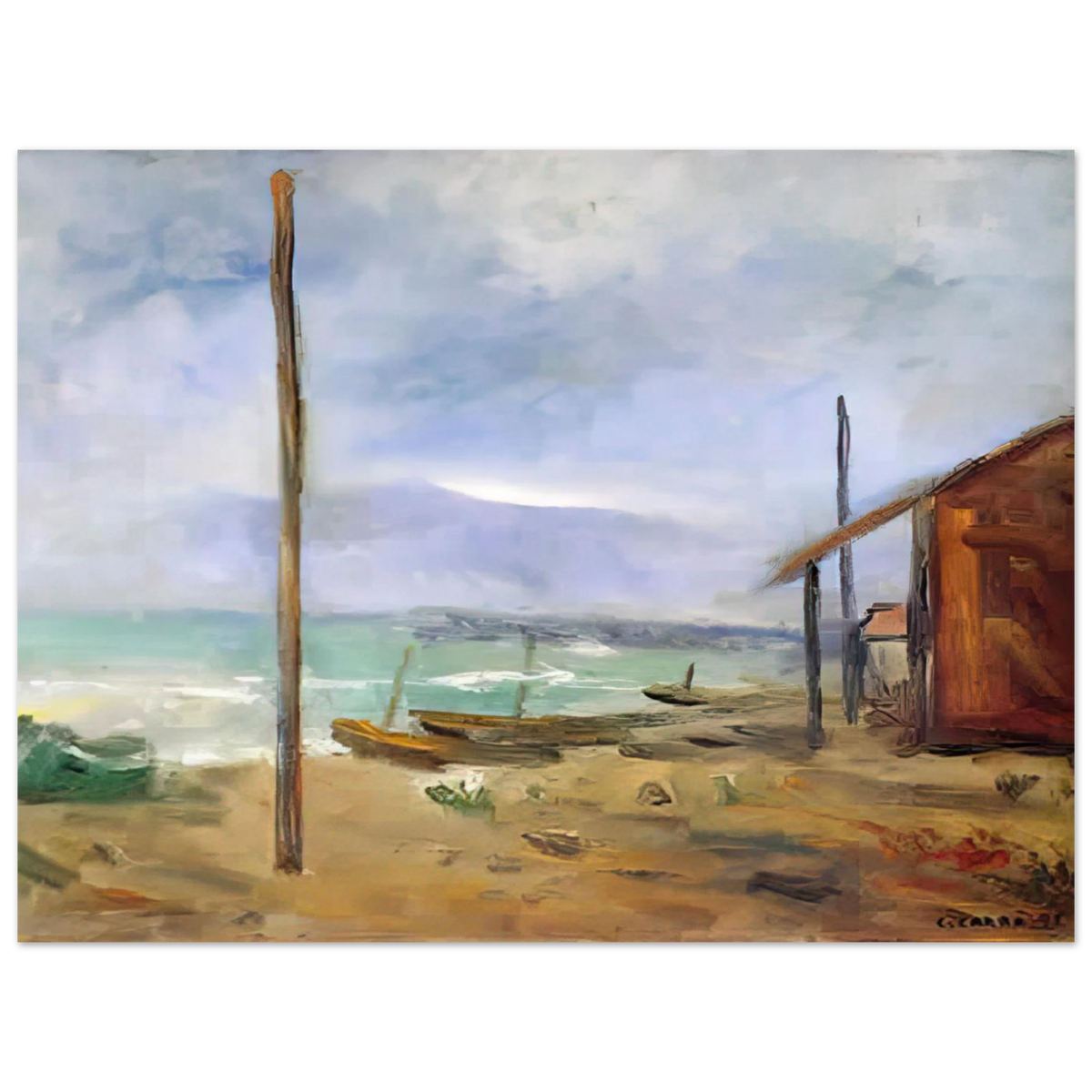 Pioggia Al Mare by Carlo Carra (1929) – art poster