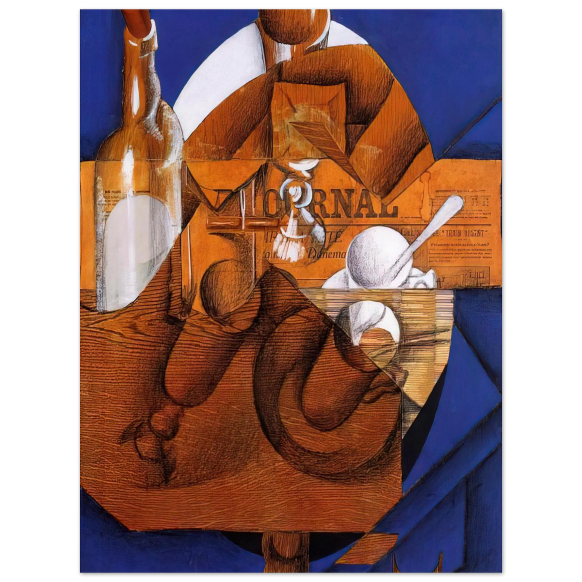 Glass Cup and Bottle by Juan Gris – art poster, view 2