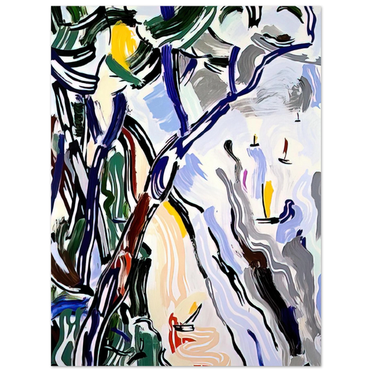 Sailboats by Roy Lichtenstein (1985) – art poster