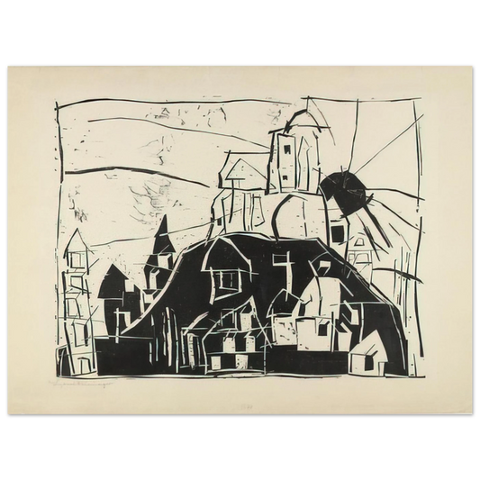 City On The Mountain by Lyonel Feininger (1918) – art poster, view 2