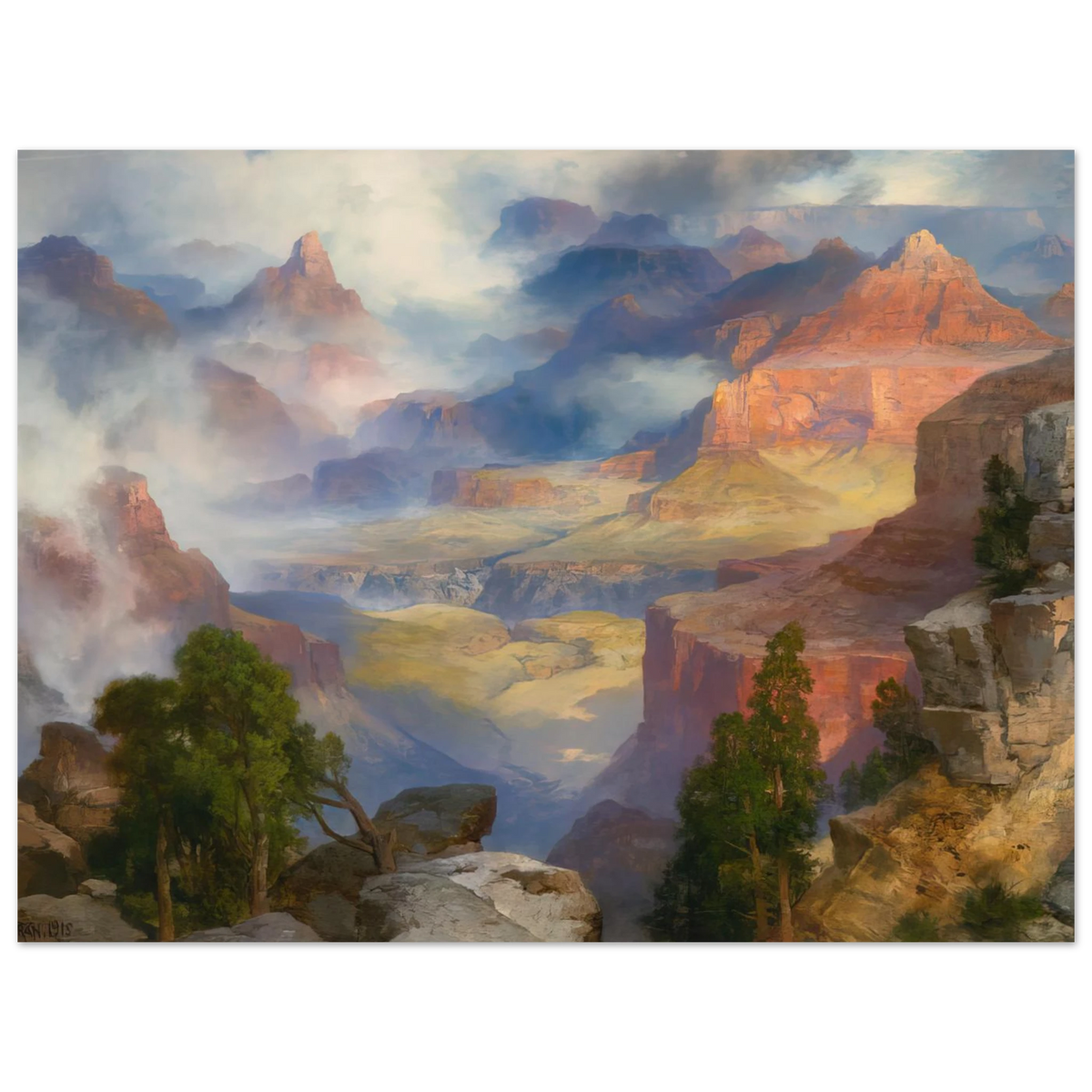 Grand Canyon In Mist by Thomas Moran – art poster, view 2