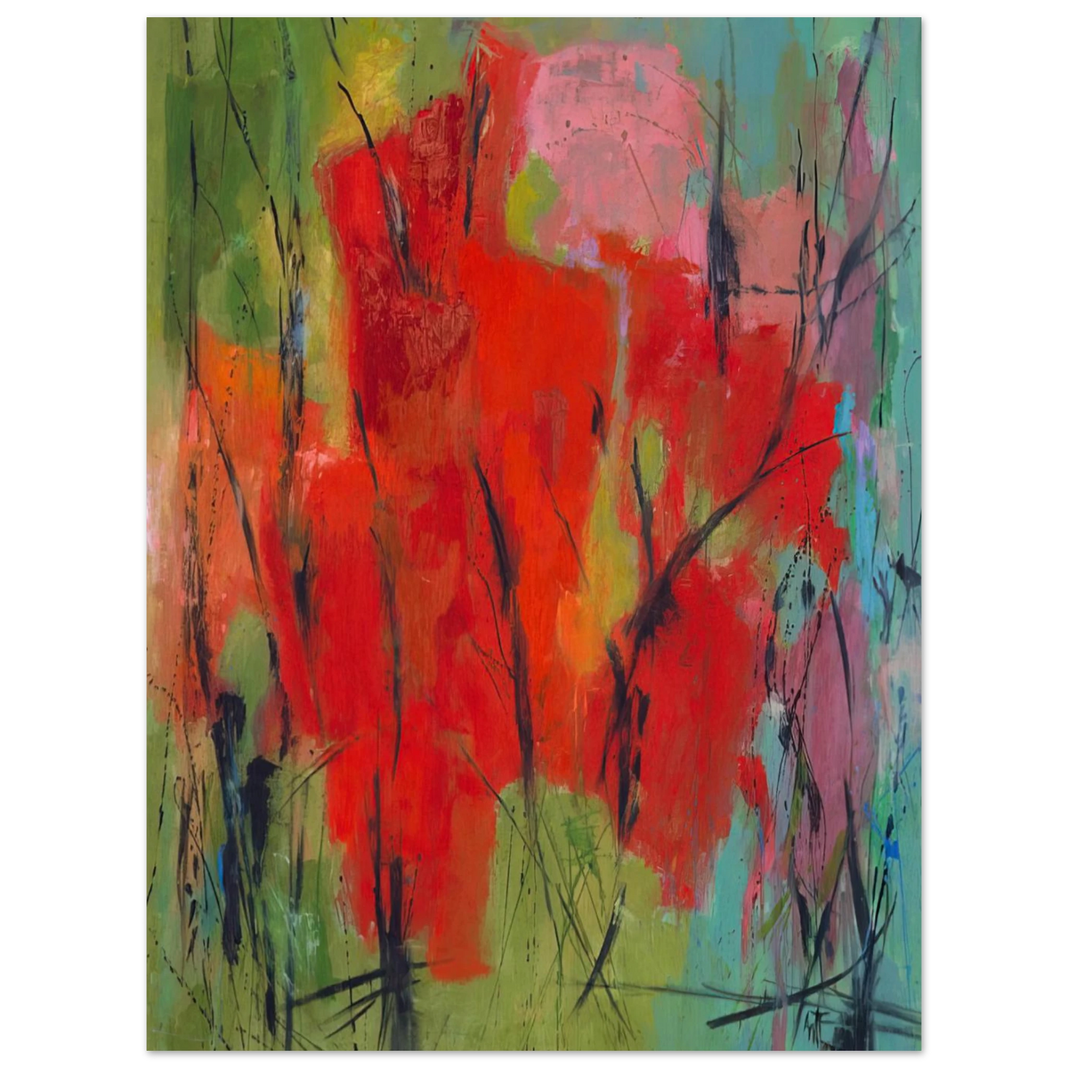 Red Abstraction by Alma Woodsey Thomas (1960) – art poster, view 2