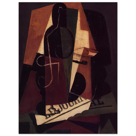Bottle And Glass by Juan Gris – art poster, view 2