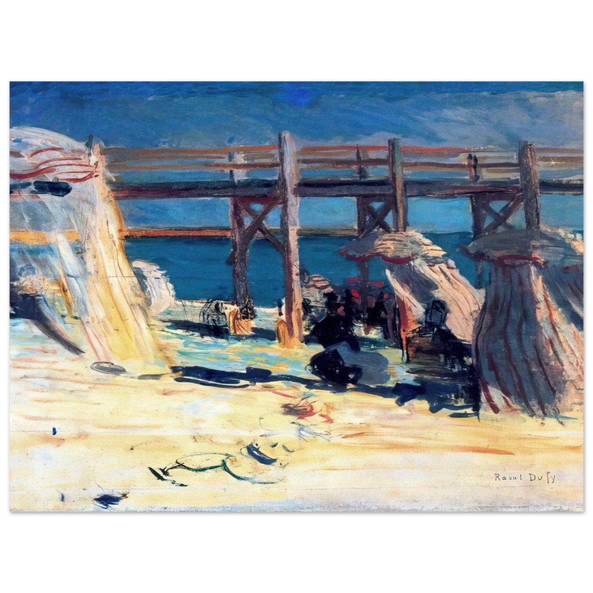 Sandy Beach Of Sainte Adresse by Raoul Dufy – art poster