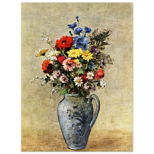 Flowers In A Vase With One Handle by Odilon Redon – art poster