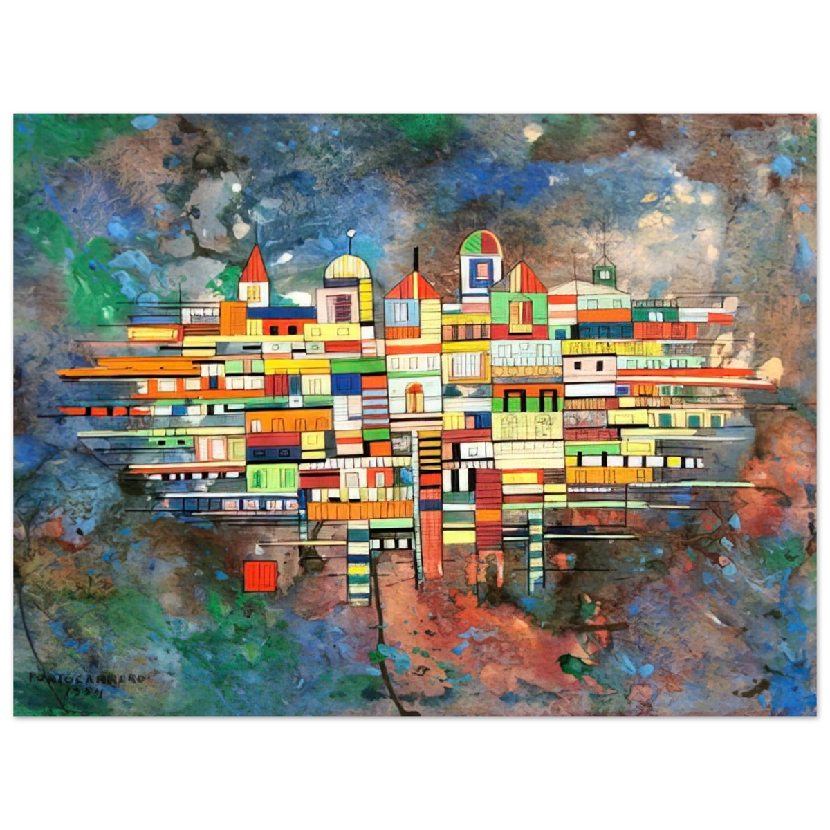 City by Rene Portocarrero (1954) – art poster, view 2