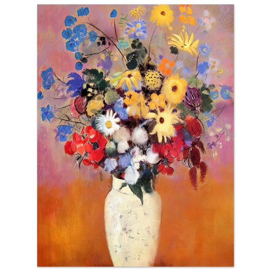 White Vase With Flowers by Odilon Redon (1916) – art poster