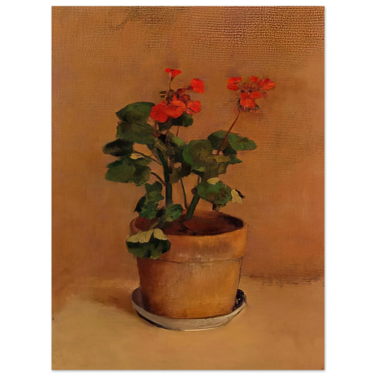 A Pot Of Geraniums by Odilon Redon – art poster