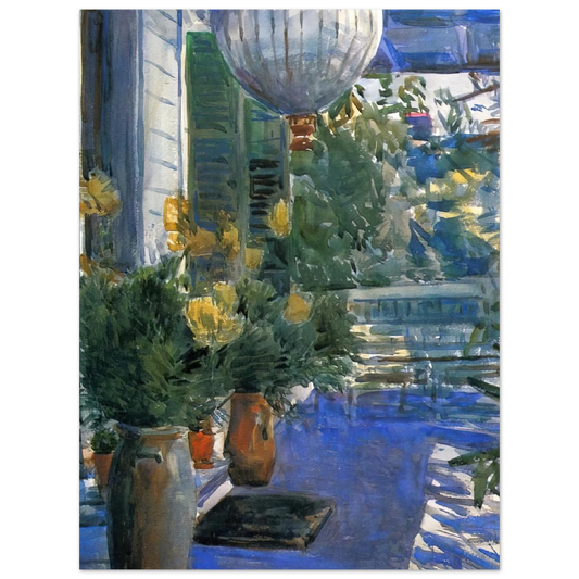 Veranda Of The Old House by Childe Hassam – art poster