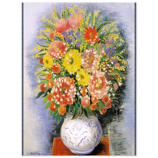 Bouquet Of Various Flowers And Mimosa by Moise Kisling – art poster