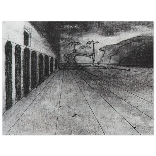 Landscape After De Chirico Unfinished by Salvador Dali – art poster