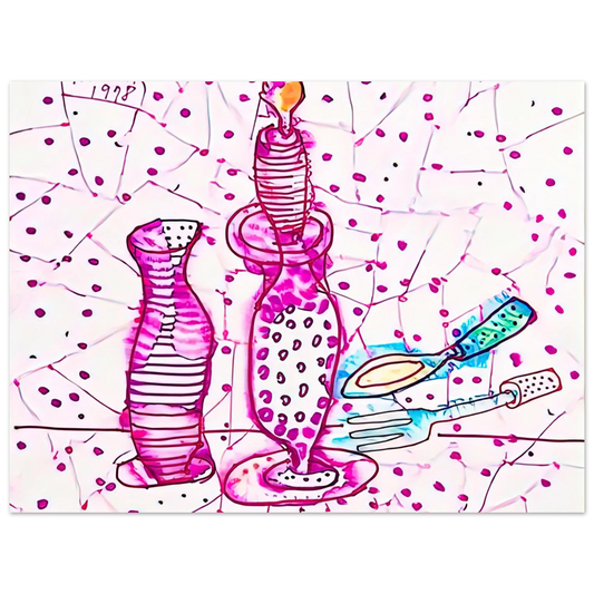 Still Life Of Candlestick by Yayoi Kusama (1978) – art poster
