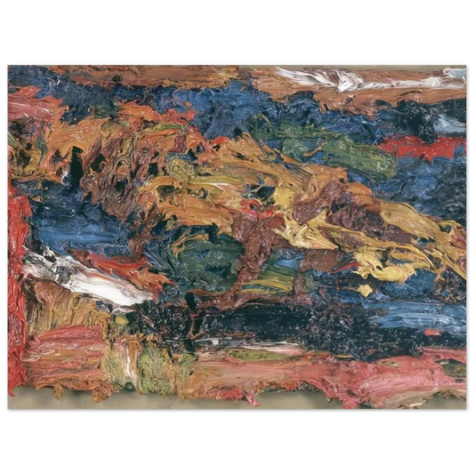 E O W On Her Blue Eiderdown III by Frank Auerbach – art poster