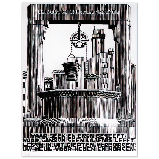 Emblemata Well by M.C. Escher – art poster