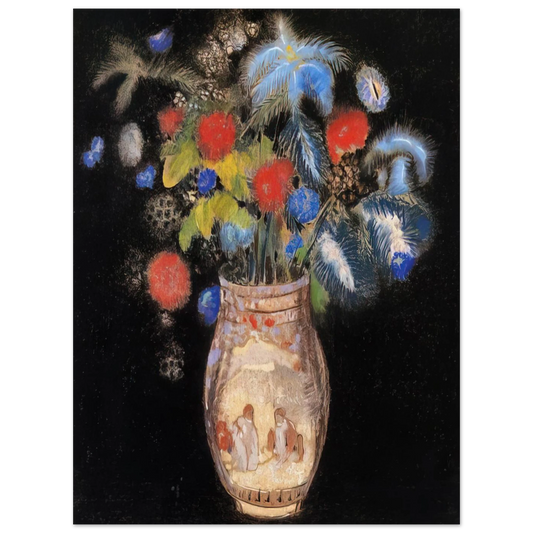 Large Bouquet On A Black Background by Odilon Redon – art poster, view 2
