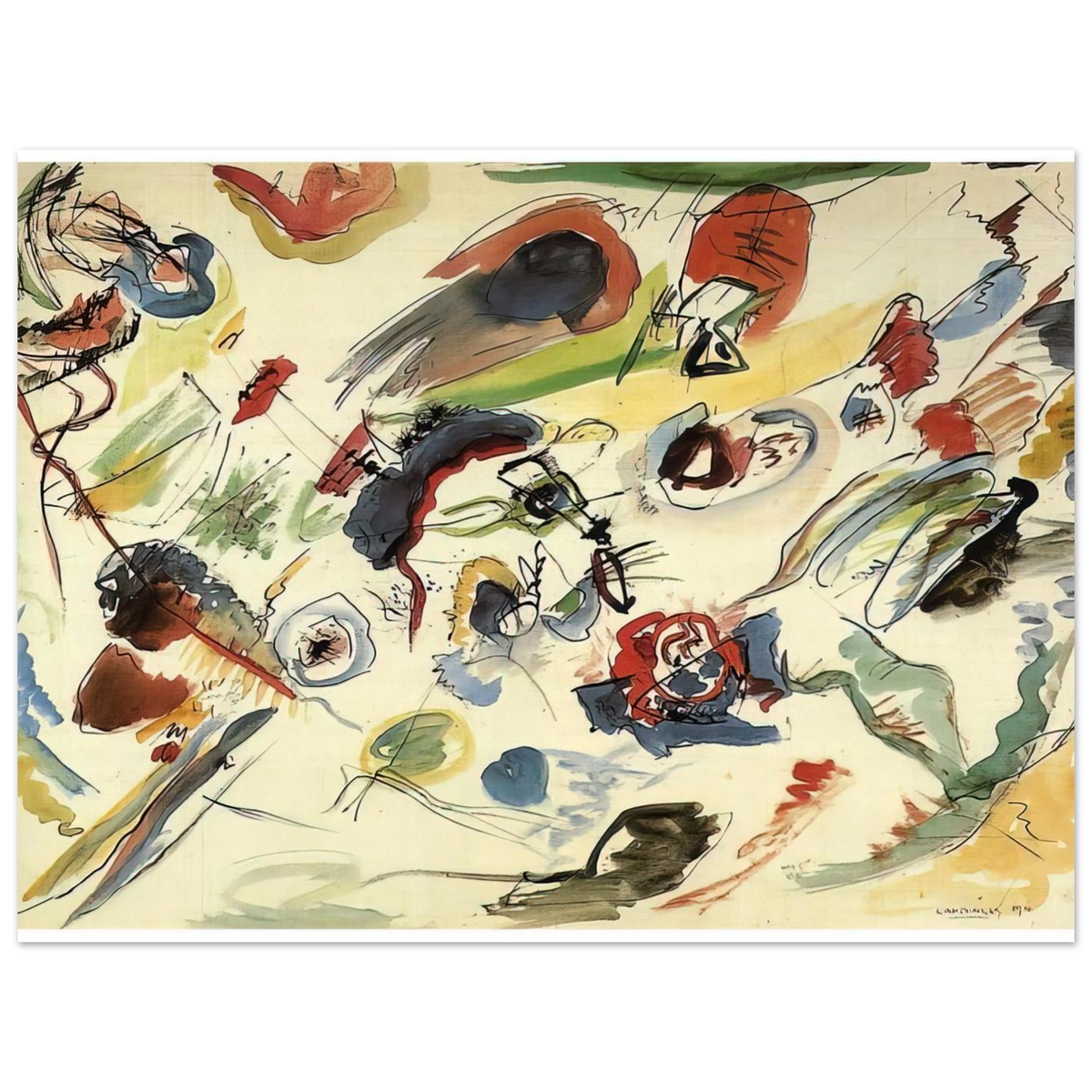 Untitled First Abstract Watercolor by Wassily Kandinsky (1910) – art poster, view 2