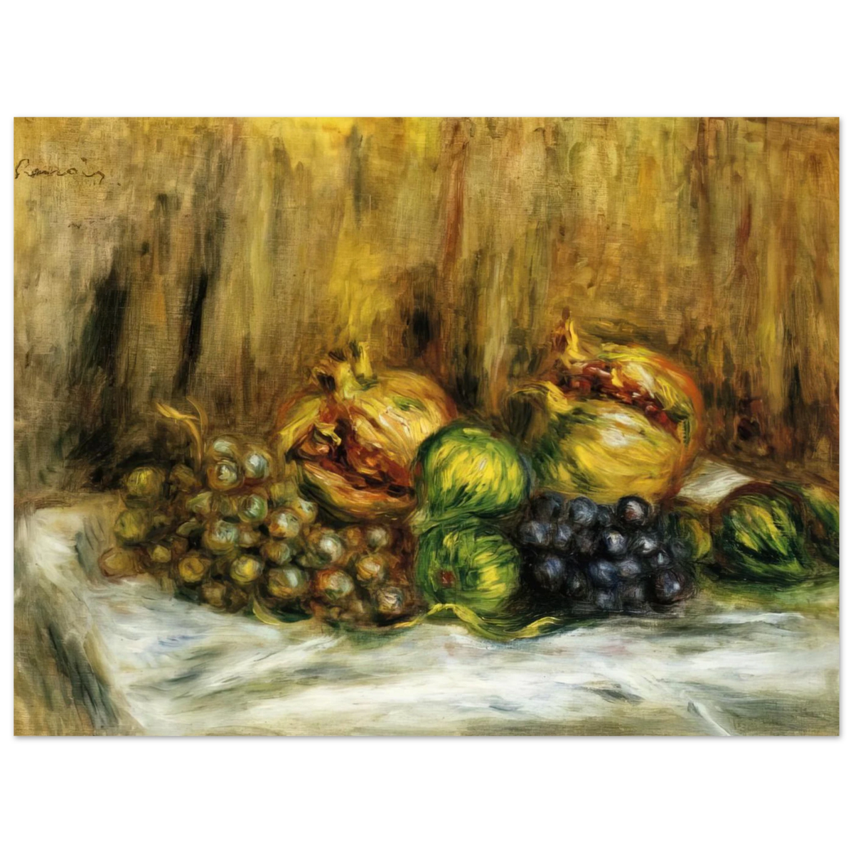 Still Life With Grapes by Pierre-Auguste Renoir – art poster, view 2