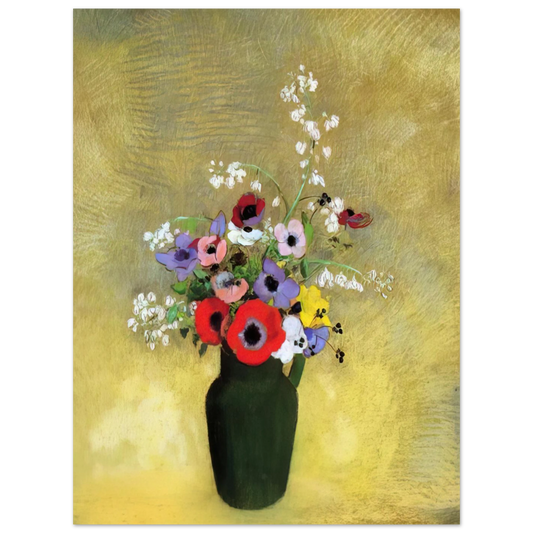 Flowers In A Green Pitcher by Odilon Redon – art poster