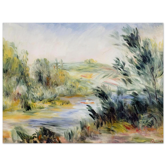 The Banks Of A River, Rower In A Boat by Pierre-Auguste Renoir – art poster