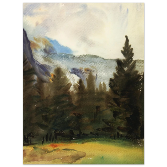 Purtud Fir Trees And Snow Mountains by John Singer Sargent – art poster