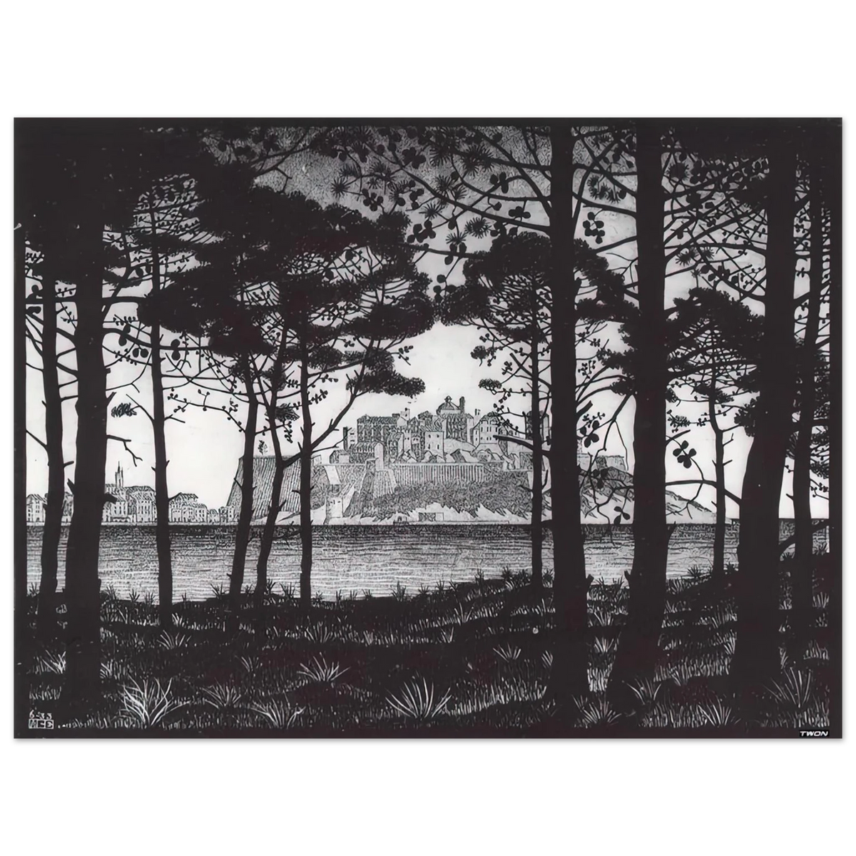 Pineta Of Calvi Corsica by M.C. Escher – art poster, view 2