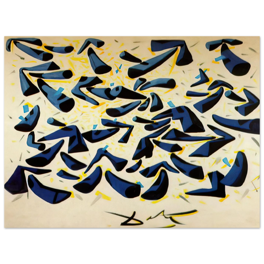 Blue Horns Design For A Scarf by Salvador Dali – art poster