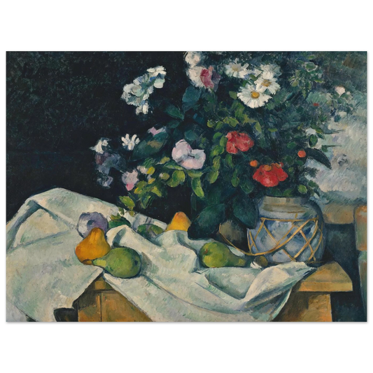 Still Life With Flowers And Fruit by Paul Cézanne – art poster