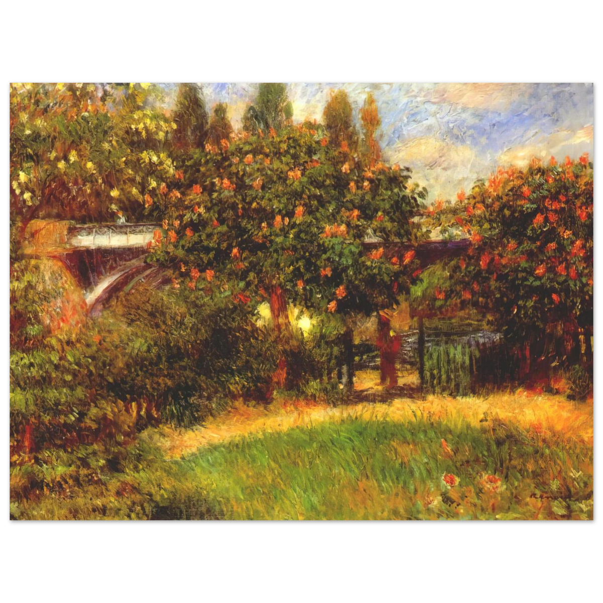 Railway Bridge At Chatou by Pierre-Auguste Renoir – art poster, view 2