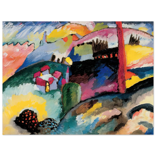 Landscape With Factory Chimney by Wassily Kandinsky (1910) – art poster, view 2