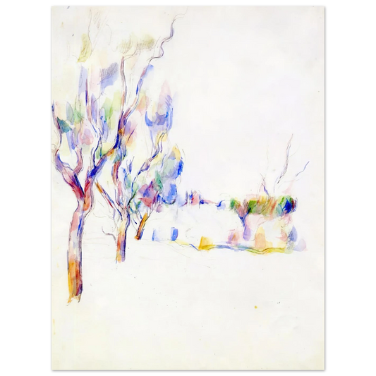 Almond Trees In Provence by Paul Cézanne – art poster