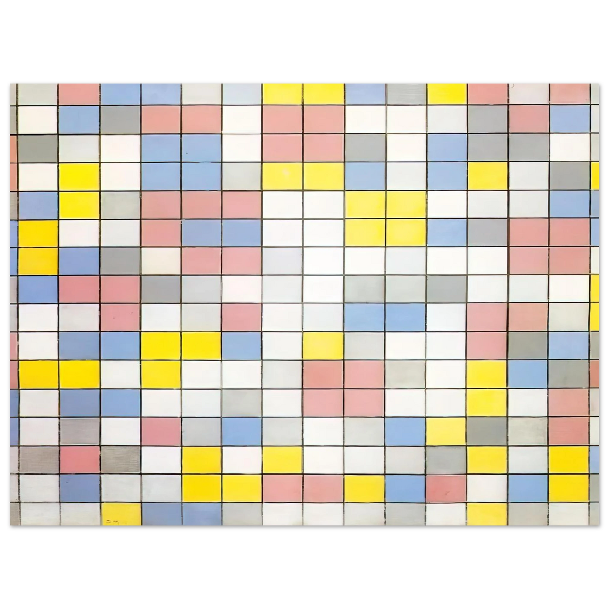 Composition With Grid Ix by Piet Mondrian – art poster
