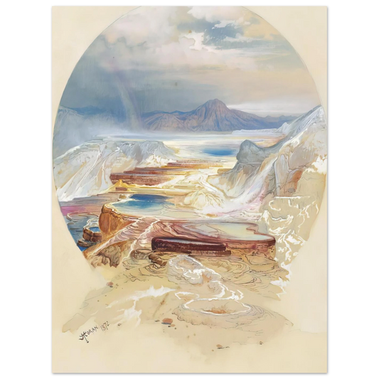 Minerva Terrace Yellowstone by Thomas Moran – art poster