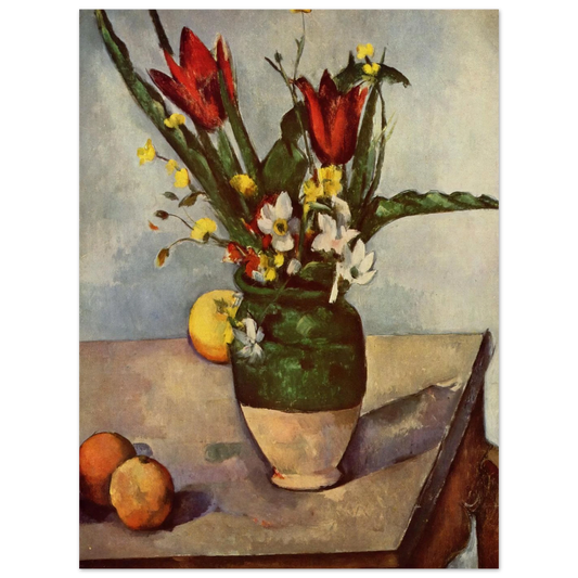 Still Life, Tulips And Apples by Paul Cézanne – art poster