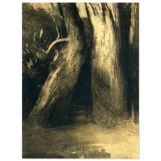 Two Trees by Odilon Redon (1875) – art poster