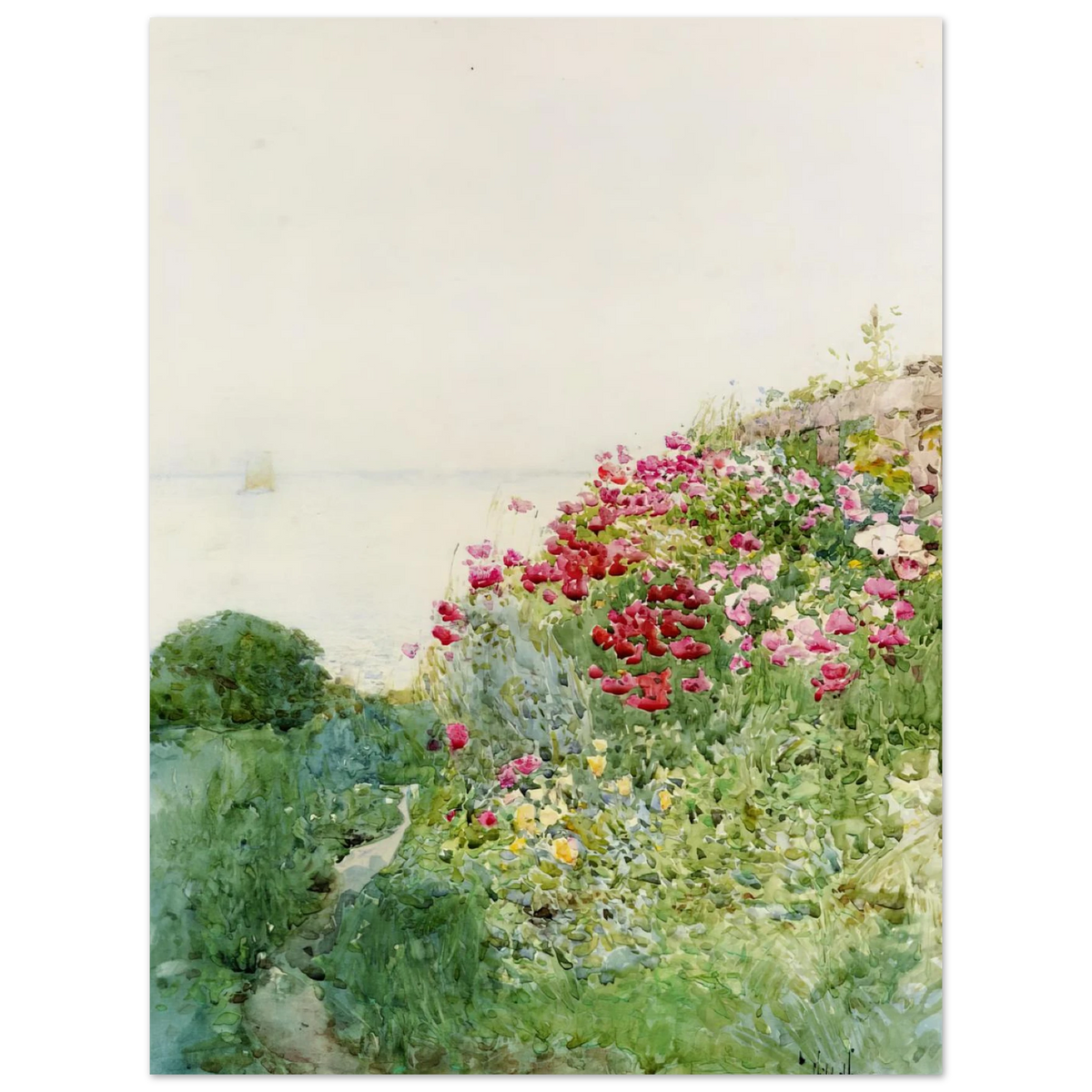 Field Of Poppies, Isles Of Shoals, Appledore by Childe Hassam – art poster, view 2