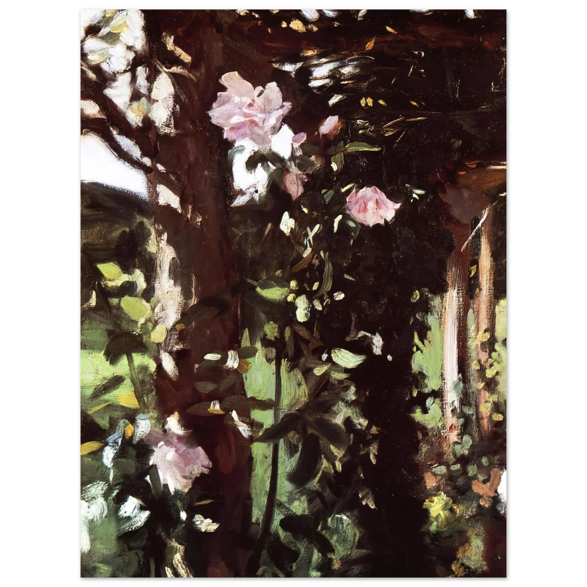 A Rose Trellis (Roses at Oxfordshire) by John Singer Sargent – art poster