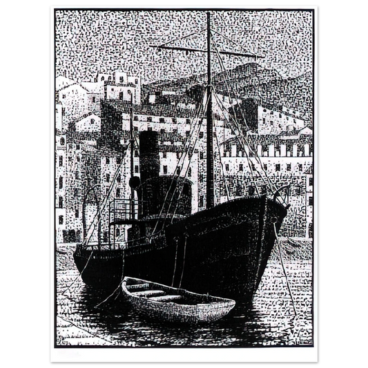 Tugboat Old Harbor Of Bastia January by M.C. Escher (1934) – art poster, view 2