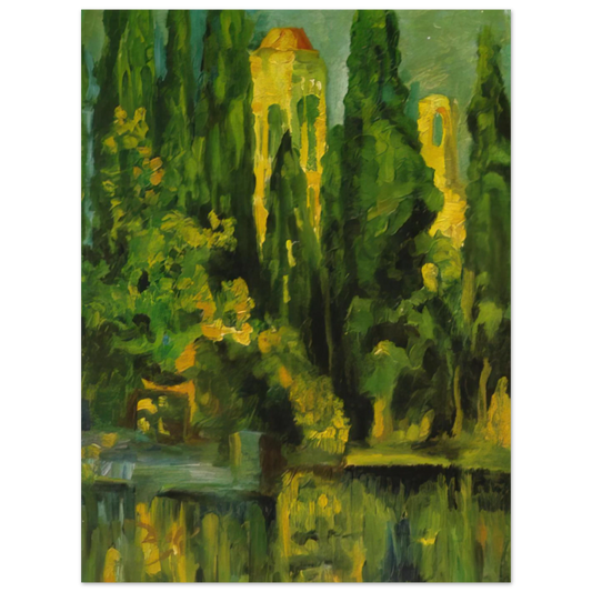 Vilabertrin Church Tower by Salvador Dali (1919) – art poster