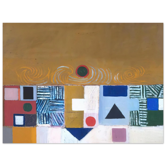 Square Motif Blue And Gold The Eclipse by Victor Pasmore (1950) – art poster