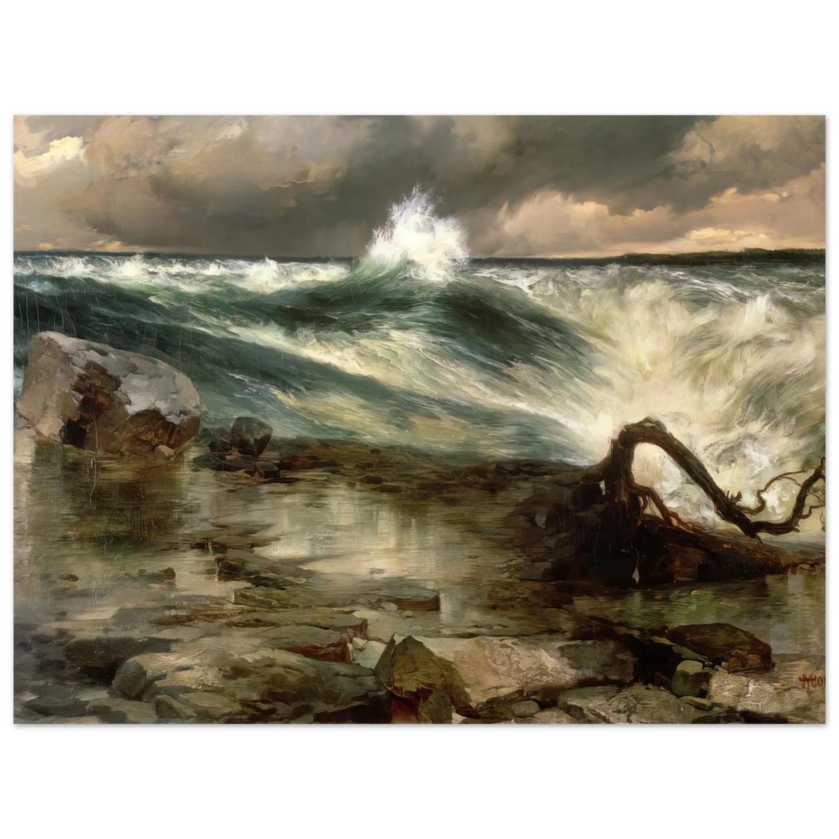 The Rapids Above Niagara by Thomas Moran – art poster, view 2