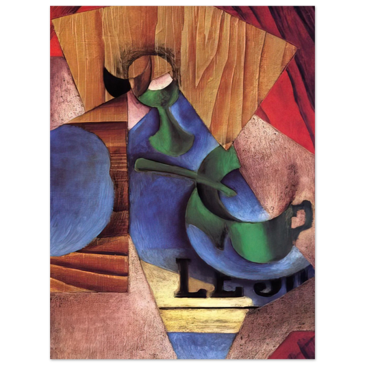 Glass Cup And Newspaper by Juan Gris (1913) – art poster, view 2
