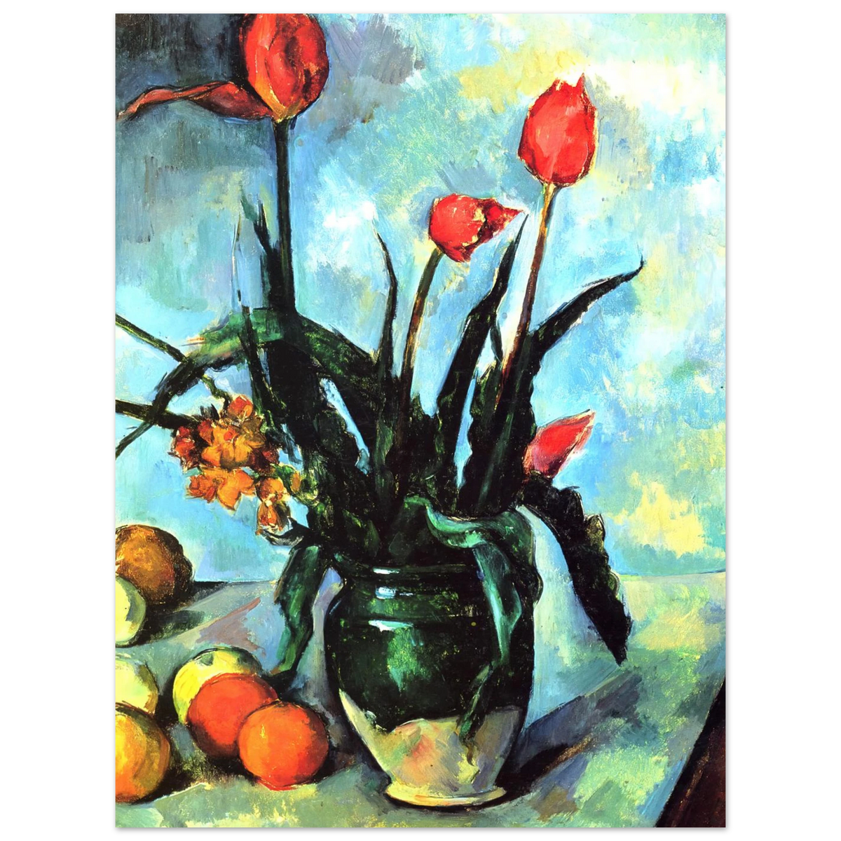 Tulips In A Vase by Paul Cézanne – art poster