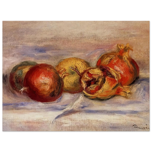 Three Pomegranates And Two Apples by Pierre-Auguste Renoir – art poster